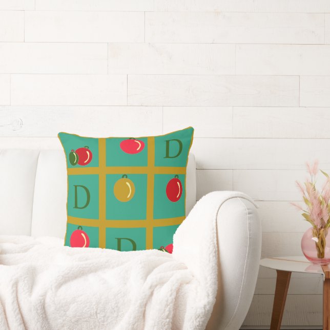 Almofada Quadrados Ornamentais Feriados Personalizados em D (Sofá)