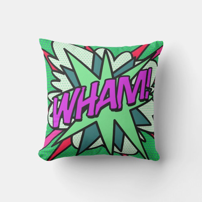 Almofada Quadrinho Divertido Moderno WHAM (Frente)