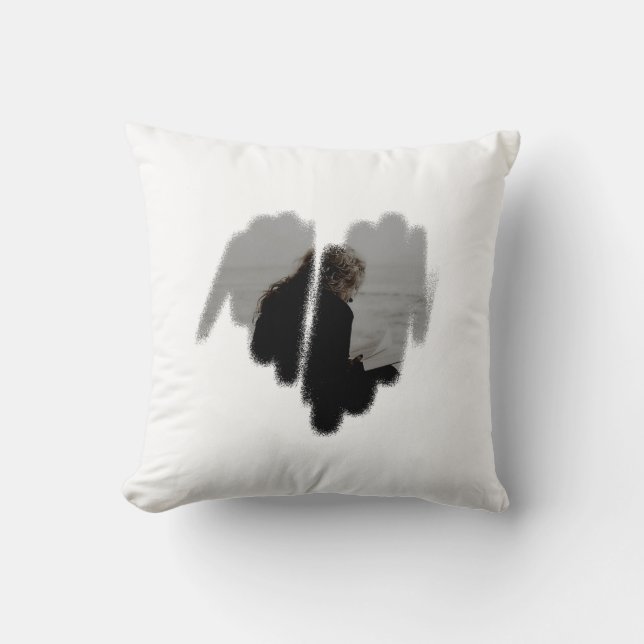 Almofada Quadro cardíaco pulverizado de Grafite moderado (Frente)