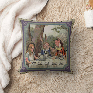 Almofada Quadro de Maravilha Mad Hatter do Partido do Chá d
