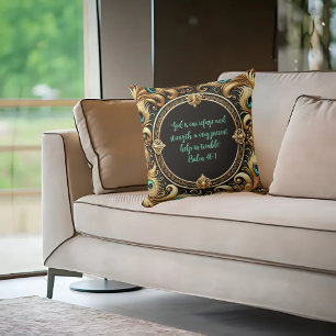 Almofada Quadro de penas de peacock grosso personalizável