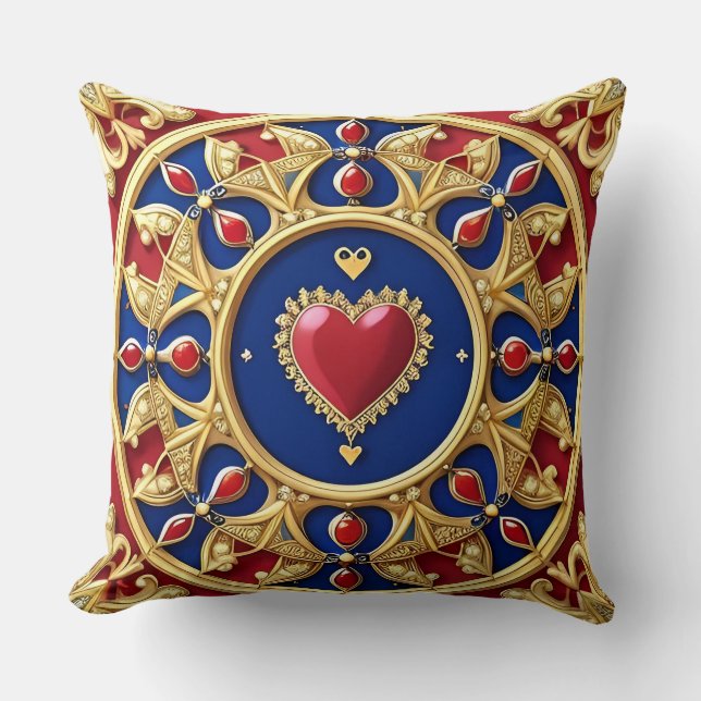 Almofada Quadro do Coração do Ouro Luxurioso (Frente)