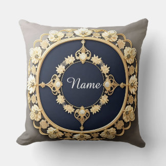 Almofada Quadro Floral do Ouro Elegante