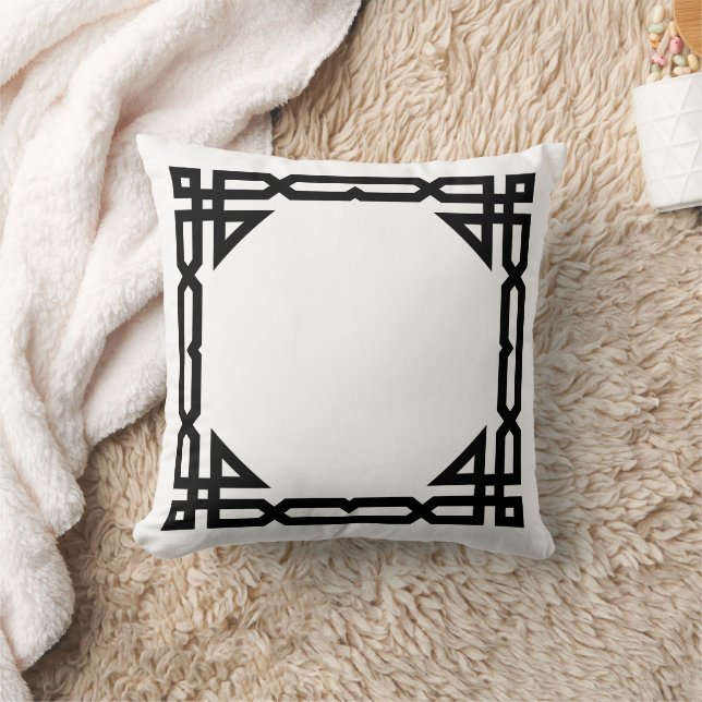 Almofada Quadro Geométrico do Decorarive Preto e Branco (Cobertor)