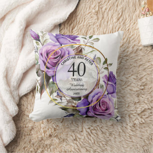 Almofada Qualquer Aniversário de Casamento Moldura Dourada