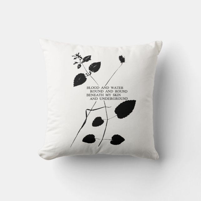 Almofada QUALQUER COR! Sangue e Água - Travesseiro de Poesi (Frente)