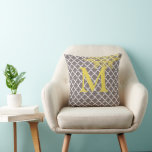 Almofada Qualquer Monograma de Cor Padrão de Azulejo marroq<br><div class="desc">Qualquer Travesseiro Personalizado Monograma Damasco de Destaque Monograma Monograma Data de Casamento Monograma Travesseiro de Aniversário - Para alterar Cores, basta clicar em personalizar - edite e use a última ferramenta no menu suspenso para alterar a cor de fundo - escolha nas amostras ou digite o Código hexadecimal RGB para...</div>