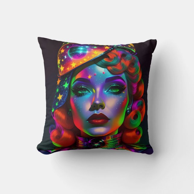 Almofada Quando o preto pousou em vermelho - Ken Gage Art (Frente)