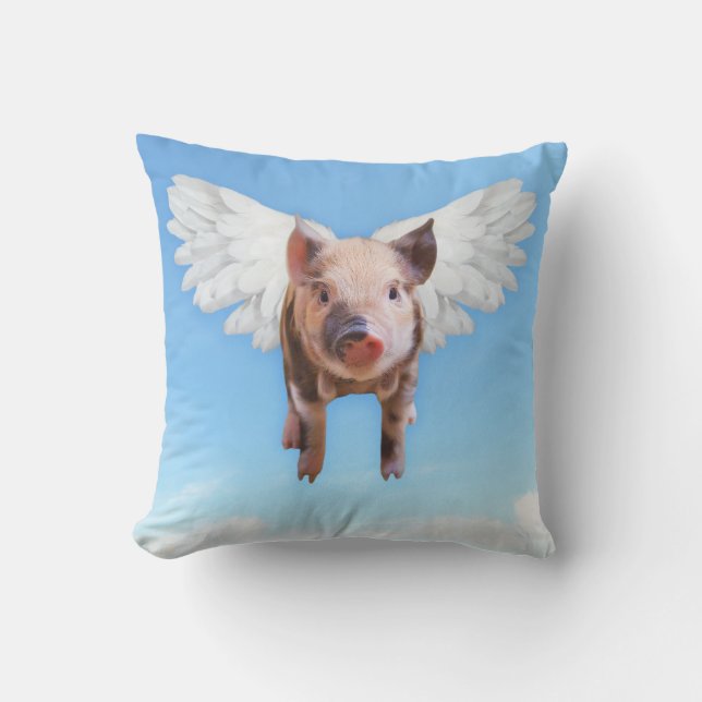 Almofada Quando os porcos voam em Travesseiro quadrado (Frente)