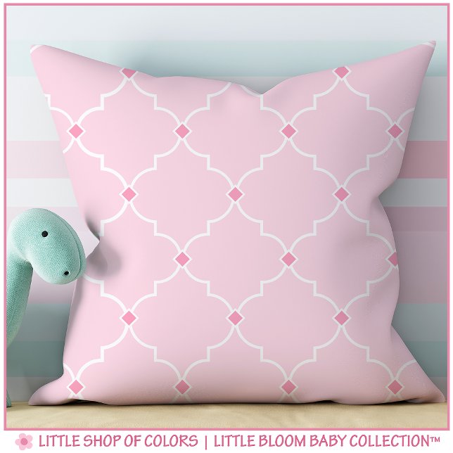 Almofada Quarto de Bebê Menina em Rosa com Trevo de Quatro  (Criador carregado)