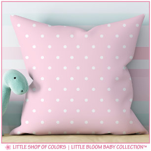Almofada Quarto de Bebê Menina Rosa com Bolinhas Cor de Ros