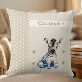 Almofada Quarto de criança adicionar nome zebra marrom fofo