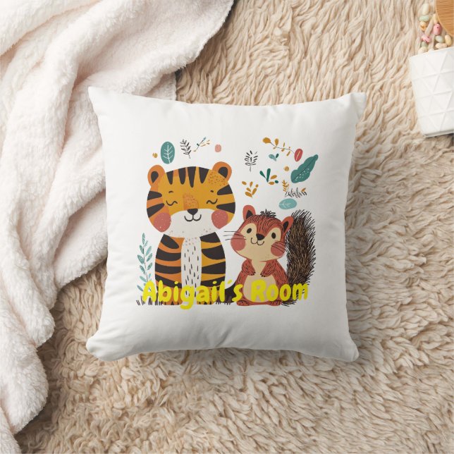 Almofada Quarto Infantil Personalizado com Animais Fofos (Cobertor)