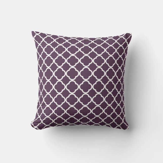 Almofada Quatrefoil de roxo (Frente)