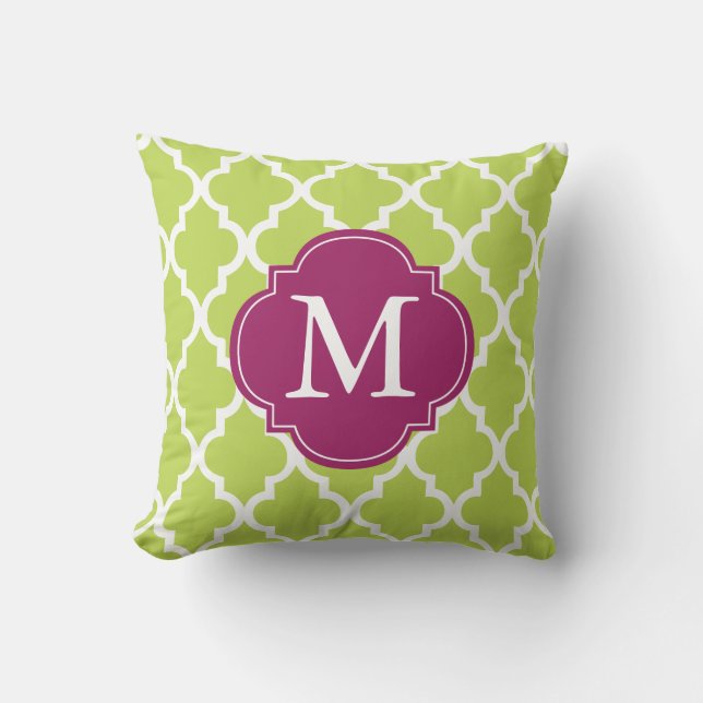 Almofada Quatrefoil em Quatrefoil Verde Kiwi (Frente)