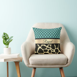 Almofada Quatrefoil Girafa Impressão personalizado
