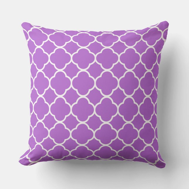 Almofada Quatrefoil Lilac Latim Lápice Lápice Lápida Algodã (Frente)