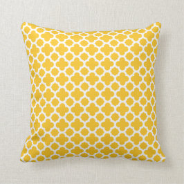Almofada Quatrefoil marroquino padrão Amarelo sunshine