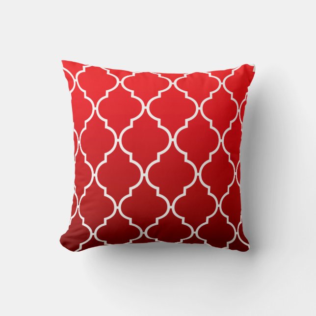 Almofada Quatrefoil Ombre Geométrico | vermelho (Frente)