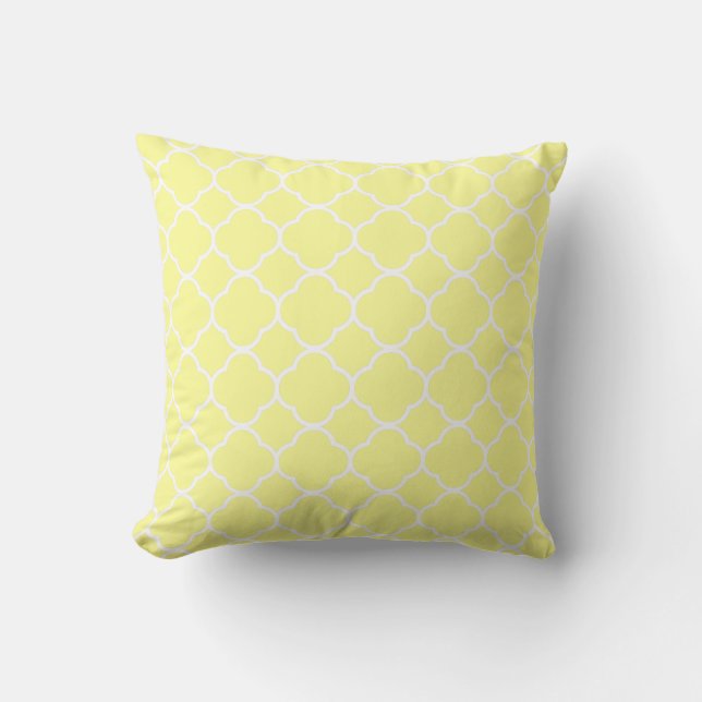 Almofada Quatrefoil Pastel Yellow Home Decor Cotton (Frente)