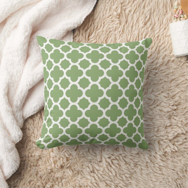 Almofada Quatrefoil Patterno Verde (Cobertor)