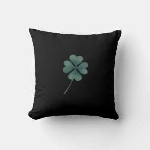 Almofada Quatro Folhas De Vinho Verde Em Água Negra