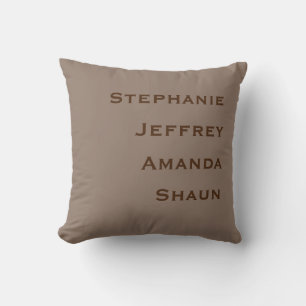 Almofada Quatro Nomes Tan e Brown Square