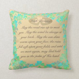 Almofada Que a estrada suba... Abençoe Irlandês &Dourado