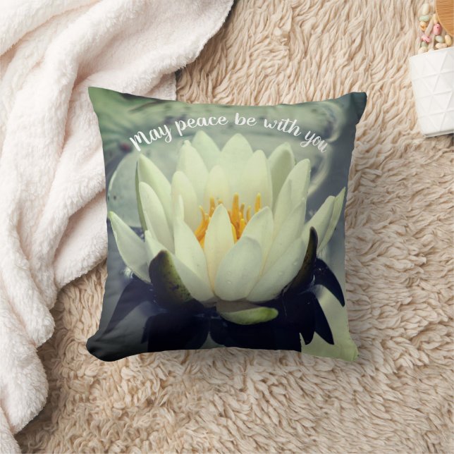Almofada Que a paz esteja com você, Lotus Inspiron (Cobertor)