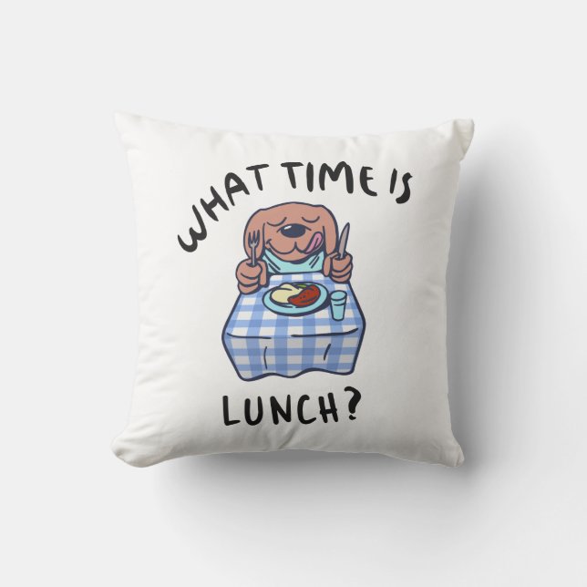 Almofada Que horas é o almoço (Frente)