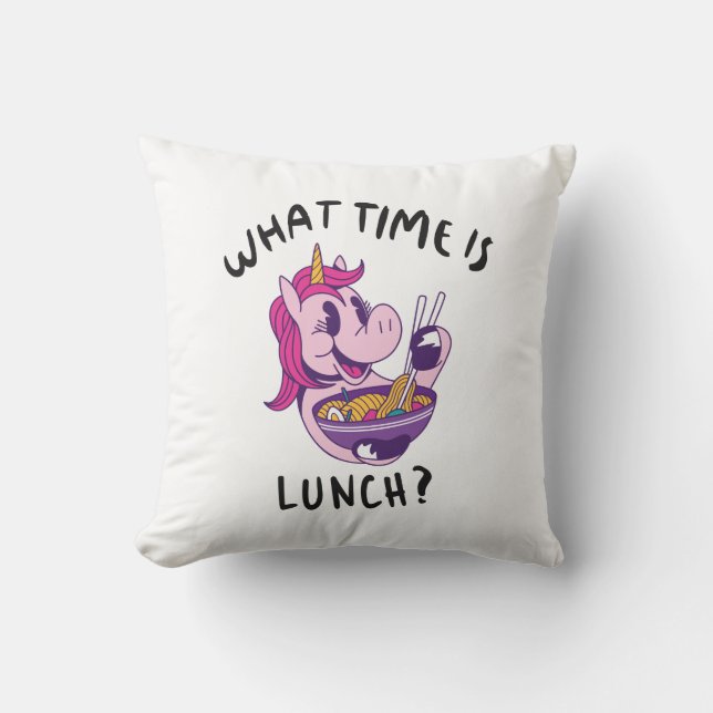 Almofada Que horas é o almoço (Frente)
