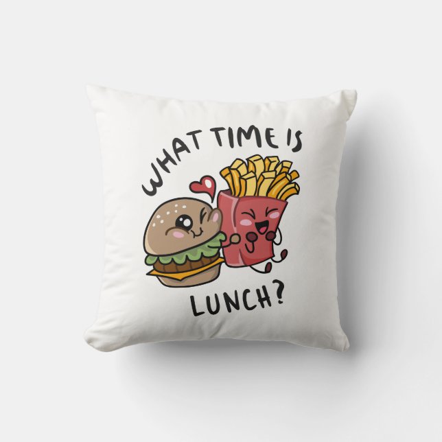 Almofada Que horas é o almoço (Frente)