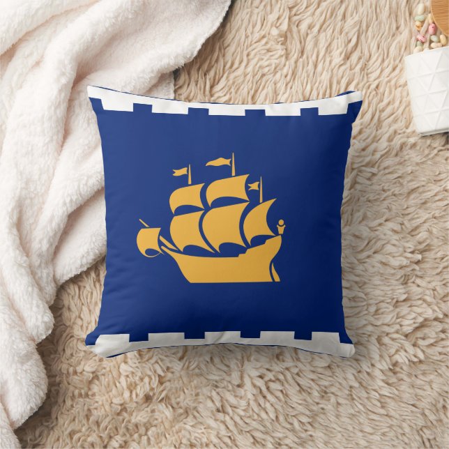 Almofada Quebec City, Canada Flag American MoJo Pillow (Cobertor)
