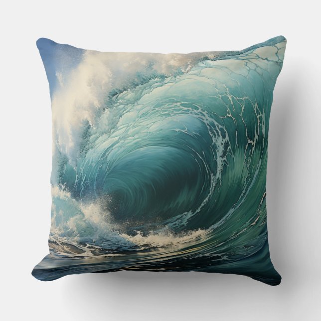 Almofada Quebrando pintura de Surf (Frente)