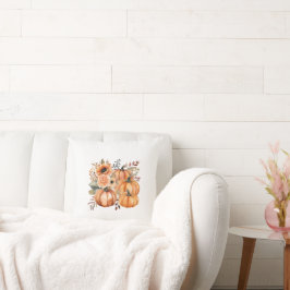 Almofada Queda Ação de Graças Boho aquarela Pumpkin Florals