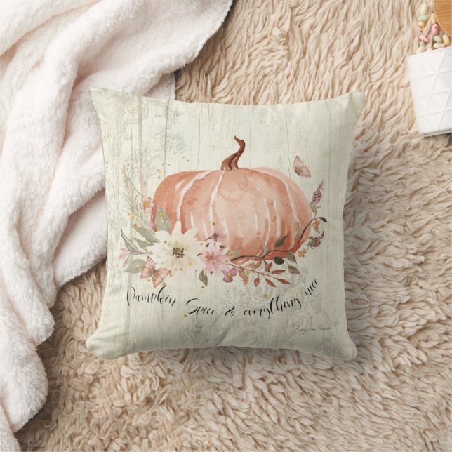 Almofada Queda De Autumn Pumpkin Spice Tudo Belo Floral T (Cobertor)