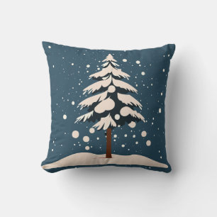 Almofada Queda de neve e árvore de pinos