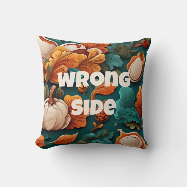 Almofada Queda verde decorativa do lado errado (Frente)