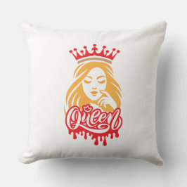 Almofada Queen Design – Elegant Royal Crown Typography for