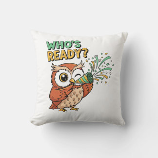 Almofada Quem Está Pronto? – Edição de Natal Party Owl