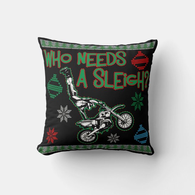 Almofada Quem precisa uma camisola do Natal da raça de (Frente)