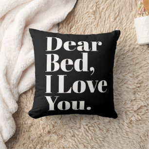Almofada Querida Cama Engraçada, Eu Te Amo Negro
