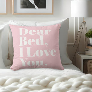 Almofada Querida Cama Engraçada, Eu Te Amo Rosa