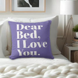 Almofada Querida Cama Engraçada, Eu Te Amo Roxo E Branco