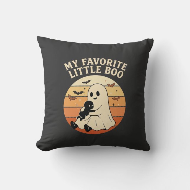 Almofada Querido Pequeno Boo Fantasma de Halloween Bebê Ret (Frente)