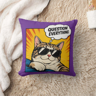 Almofada Questione Tudo - Gato Conspirador