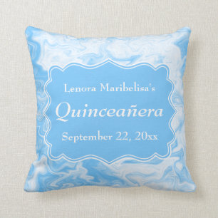 Almofada Quinceanera azul Pastel elegante