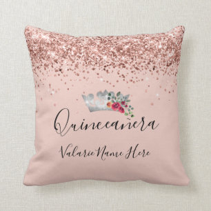 Almofada Quinceanera bonito Glitter Rosa