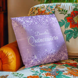 Almofada Quinceañera Glitter Lavanda em Folha