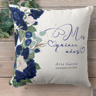 Almofada Quinceanera Rosa Azul Personalizada Mis Quince Ano